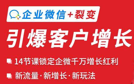 企业微信裂变增长实战课：企业微信+裂变，搞定企业微信千万增长